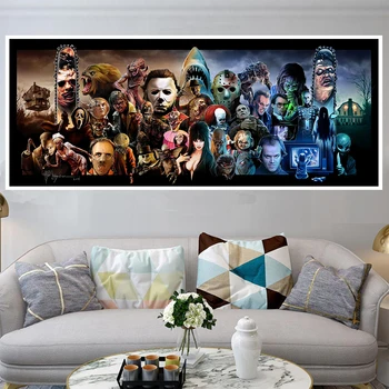 

Horror Movie Villain Bad Guys Poster HD Canvas Painting Posters and Prints Wall Art Picture for Living Room Decor Gift