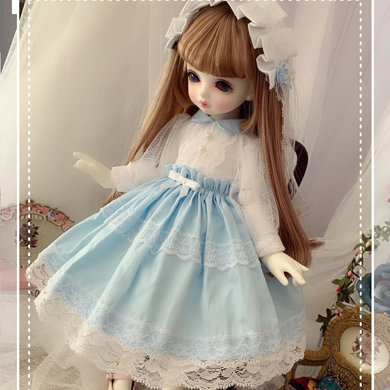 Одежда для кукол Blyth синее платье костюм+ повязка для волос для 1/6 1/4 BJD SD кукла 1/6 Blyth аксессуары для кукол