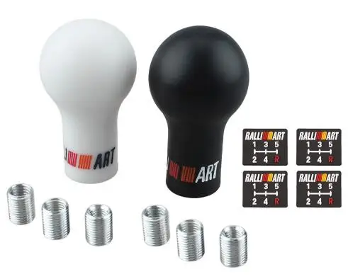 

Universal 5 6 Speed Auto Gear Shift Knob Black White Car Manual Transmission MT Fit For Mitsubishi RALLIART
