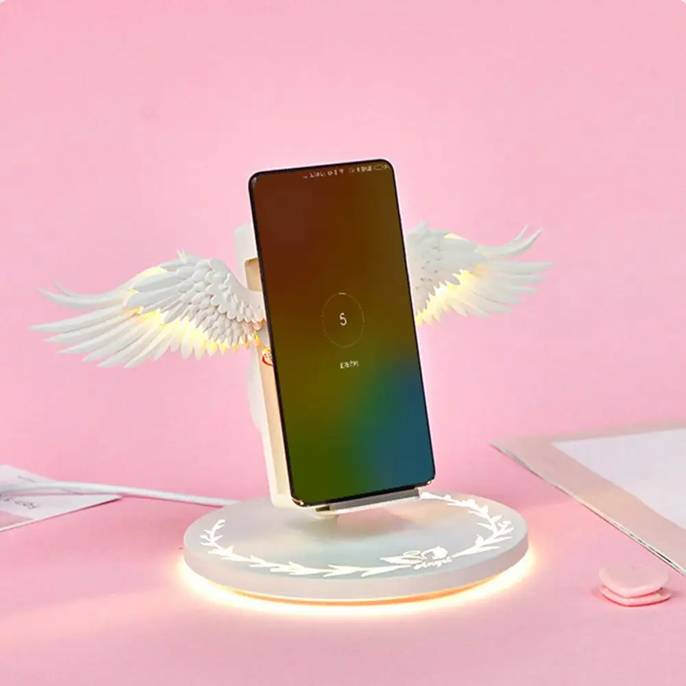 

Qi Wireless Charge Dock 10W Angel Wings 3.0 Fast Charger Type C For iPhone X XR Smasung S9 S10 Plus For Huawei P30 Phone Holder