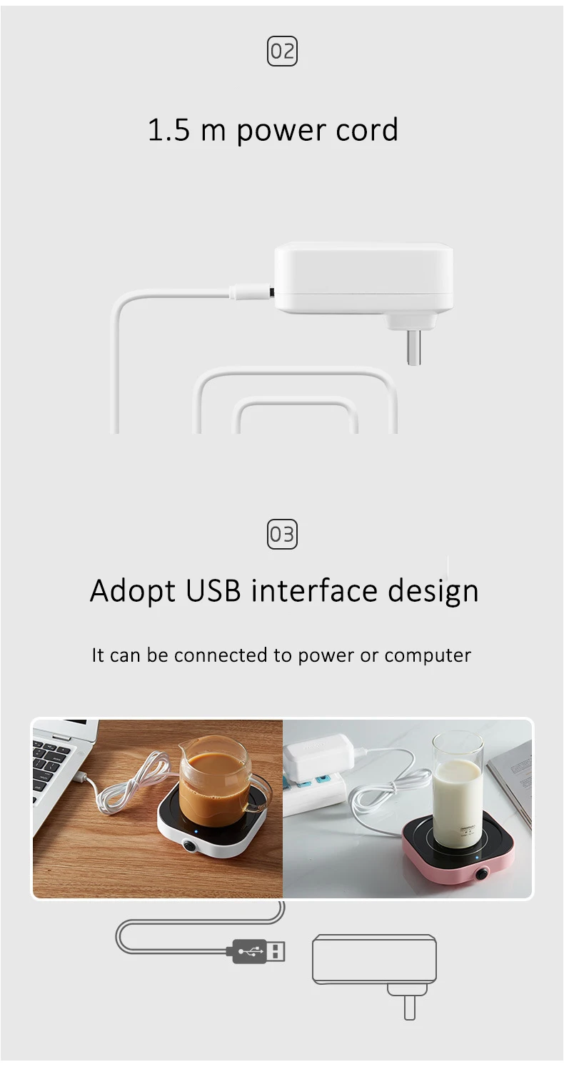 Usb-нагреватель для чашек с постоянной температурой, нагревательный коврик, Электрический нагреватель для горячего чая, настольный нагреватель, машина для горячего молока, чашка для теплого молока