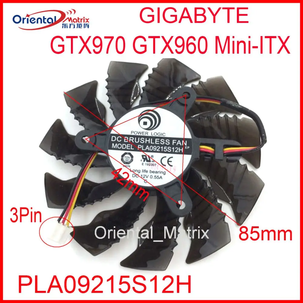 Вентилятор PLA09215S12H 12В 0.55A 86 мм 3Pin VGA вентилятор для Gigabyte N970 N980 GTX970 GTX960 Mini-ITX