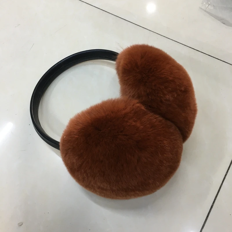 Women Russia Winter 100% Natural Rex Rabbit Fur Earmuff Men Warm Fashion Real Fur Earmuffs Kids Fur Ear Cover Girl's Earlap (2)