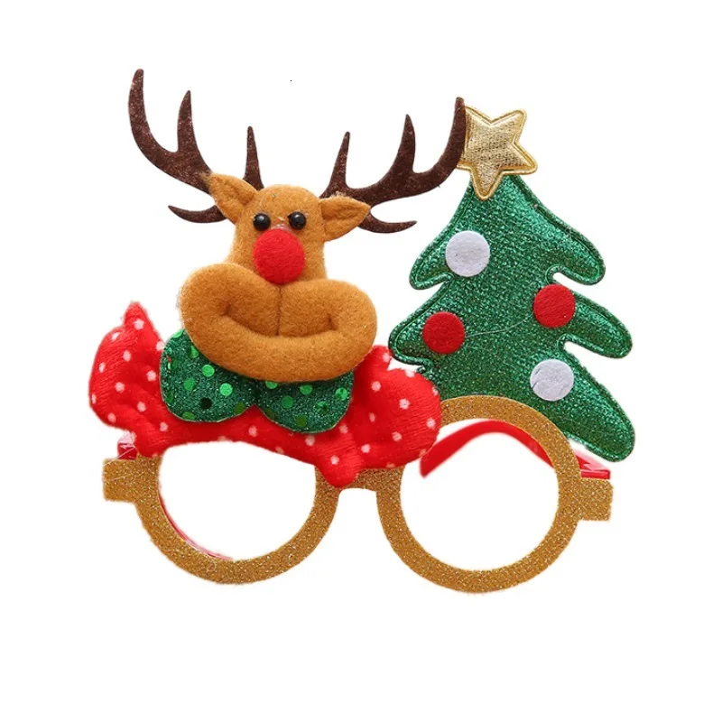 C Reindeer 2 шт./лот, новинка, мультяшная Рождественская оправа для очков для детей и взрослых, Санта-Клаус, олень, рождественские украшения костюмов - Цвет: C Reindeer