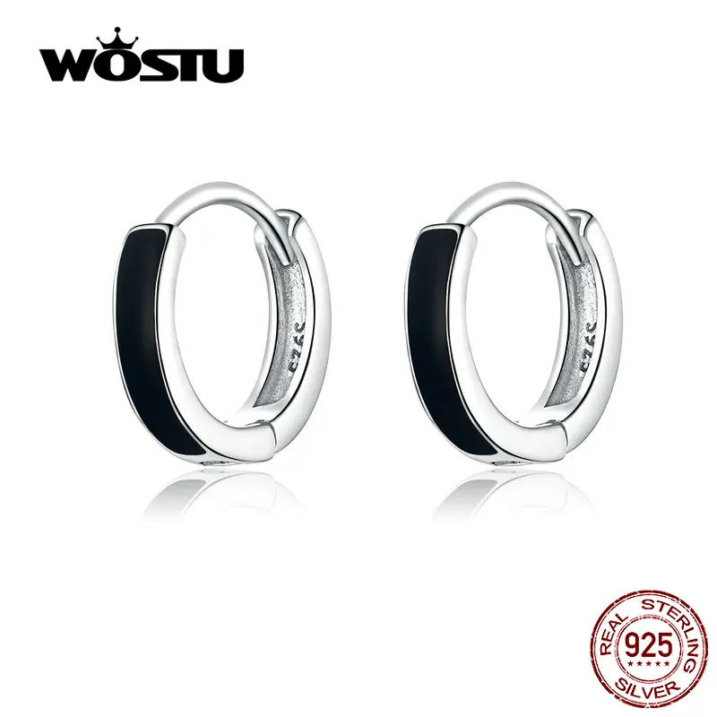 Женские серьги кольца из серебра 100% пробы черные|Серьги-кольца| |