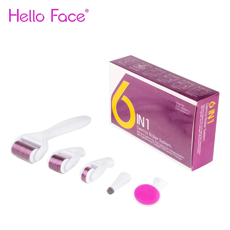 Derma Roller Kit 6 In 1 Drs Dermaroller Barba Roller Face Roller Derma Rolling System Kit Microneedling Per La Crescita Dei Capelli Del Cuoio Capellut