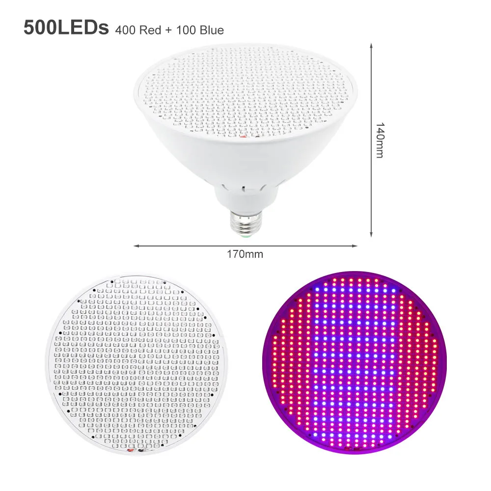 E27 светодиодный Grow Lights лучшие продажи 60/126/200/352/500 красно-синие ЖК-индикаторы растут свет для цветения и гидропоническая посадка