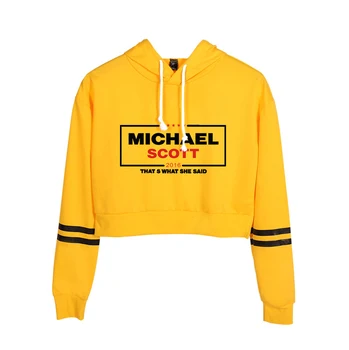 

Dunder Mifflin Hoodies Sweatshirt Women Harajuku The Office TV Letter Crop Top Kawaii Hoodie 2019 Autumn Korean Style Women