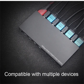 

HDMI2.0 KVM Switcher 4-port Computer Host HDMI four-in-one out Mouse Keyboard USB Sharer Machine
