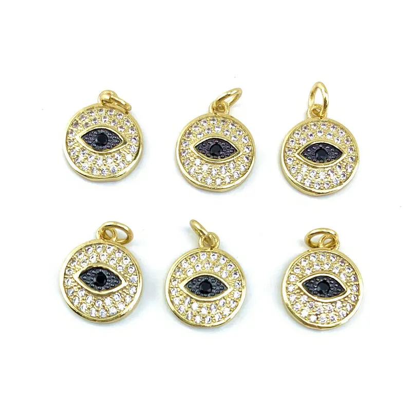 Gold pendant 20pcs 10 шт., женское ожерелье, модные ювелирные изделия, CZ настройка, поп-Амулеты, дизайн с маленькими глазами, 4 цвета можно оптом - Окраска металла: Gold pendant 20pcs