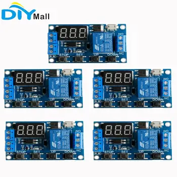 

5pcs/lot 6-30V 1 Channel Relay Module Switch Trigger Time Delay Circuit Timer Cycle Adjustable 828 Promotion