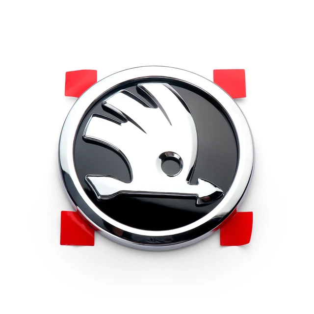 80/90mm Car Emblem ABS Front Hood Bonnet Rear Trunk Decor Sticker For Skoda Yeti Fabia Octavia 3 2 Kodiaq Karoq Rapid Yeti A5 A7 silver-90mm