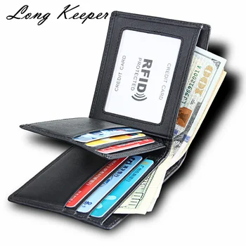 

100% Genuine Leather Mens Wallet Premium Product Real Cowhide Wallets for Man Short Black Walet Portefeuille Homme Short Purses