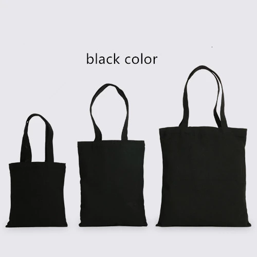 black 10 шт./лот, Хлопковая сумка, сделай сам, Холщовая Сумка, ручная переносная сумка для защиты окружающей среды, чистый хлопок, посылка, одноцветная - Цвет: black