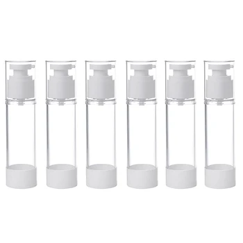 

6 Pcs/Set Small Mist Spray Bottles Vacuum Emulsion Bottle Traveling on Business Bottling 50Ml Press Pump Lotion Bottle