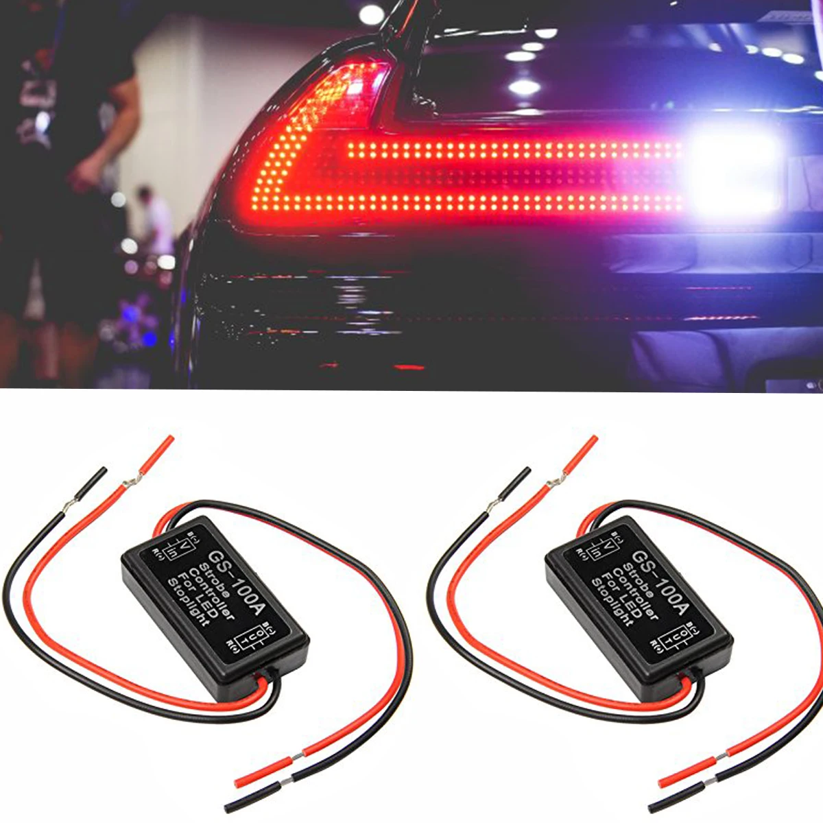 2pcs 24W контроллер вспышки модуль мигалки для светодиодный тормозной светильник задний стоп-светильник 12-30V