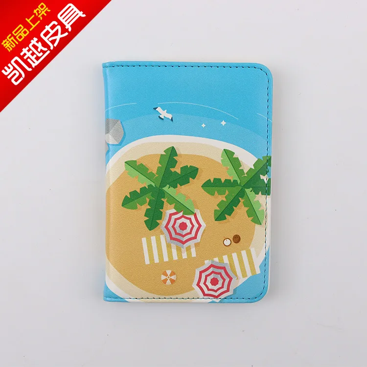 

Processing Passport Document Package Cartoon Passport Holder Short Printed Travel Document Package Multi-functional Storage Wall