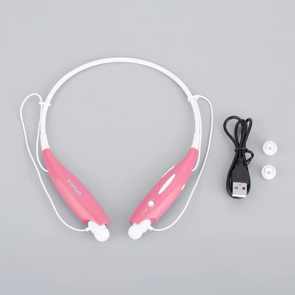 Розовый HV800, Спортивная стерео bluetooth-гарнитура, беспроводные наушники, наушники с шейным ремешком, стильные наушники, Bluetooth, для мобильного телефона - Цвет: Розовый