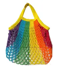 Новая Сетчатая Сумка для шопинга, многоразовая сумка для хранения фруктов, сумка для покупок, Женская сетчатая тканая сумка для покупок