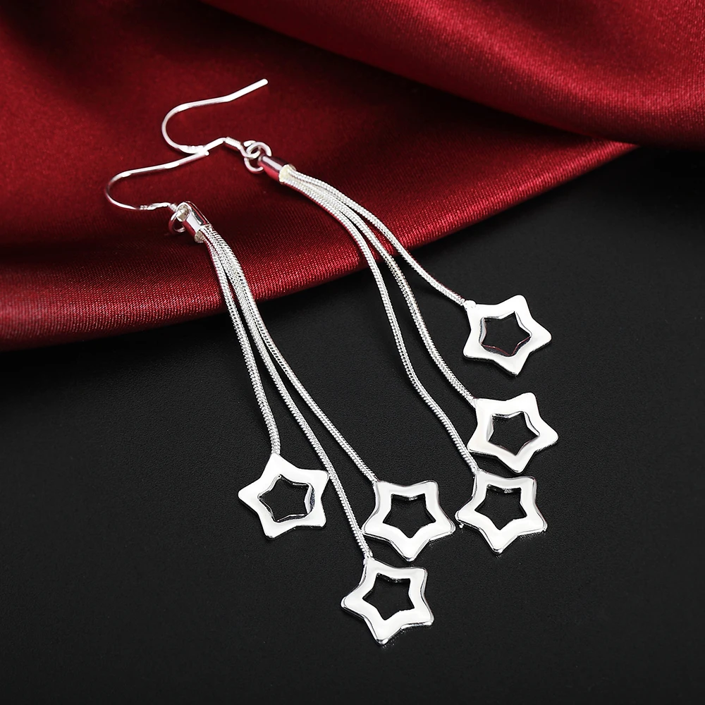 Silver Earrings 925 silver color women classic jewelry earrings