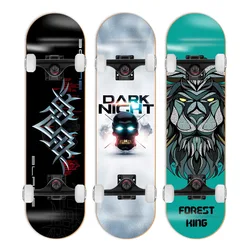 79cm Beginner Skateboard Quality Maple 4Wheels Teenager Adult Sidewalk Skating Street Board Double Kicktail Cruiser Rocker Board