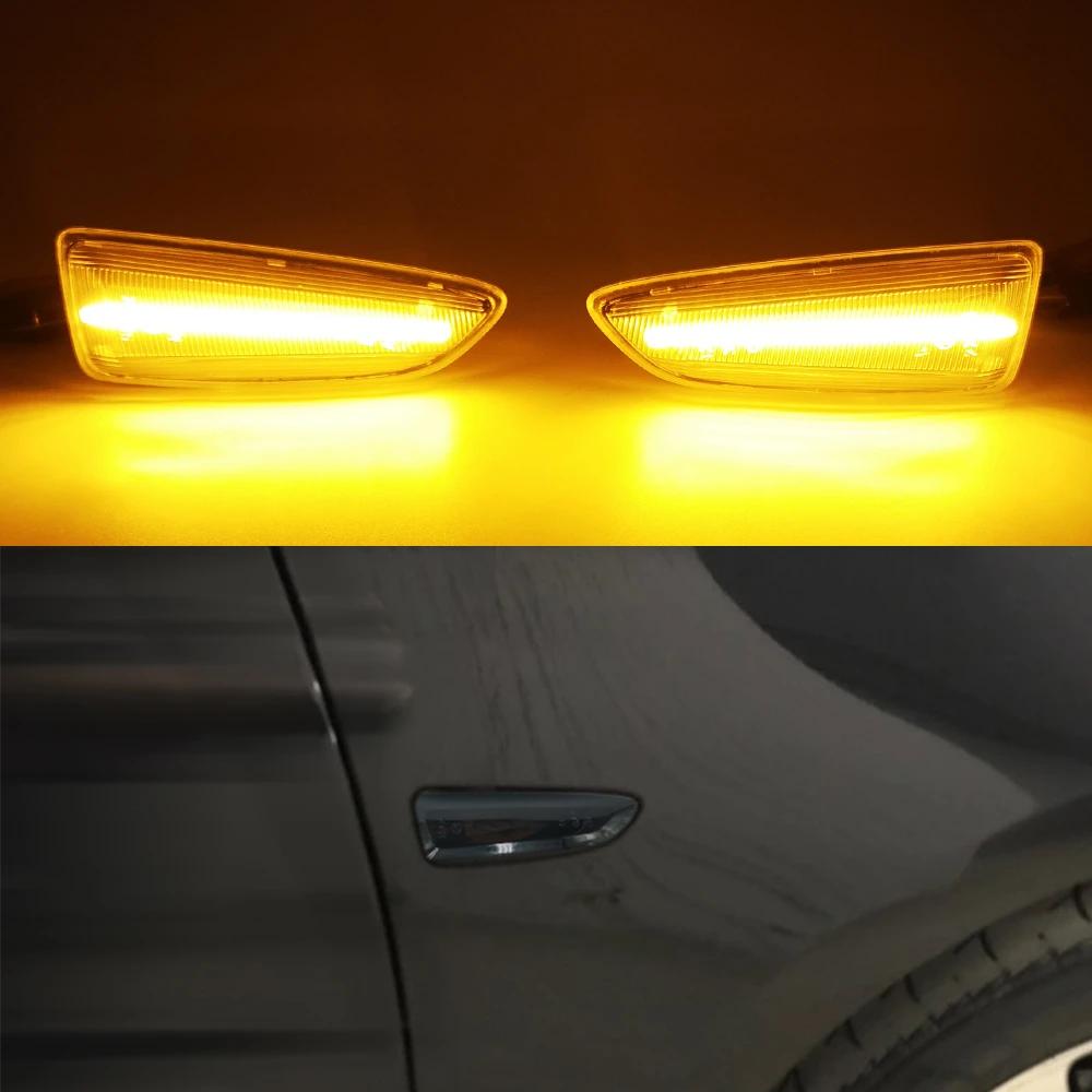 2 Amber LED Side Marker Repeater Indicator Light Opel Vauxhall Smoked Black Lens