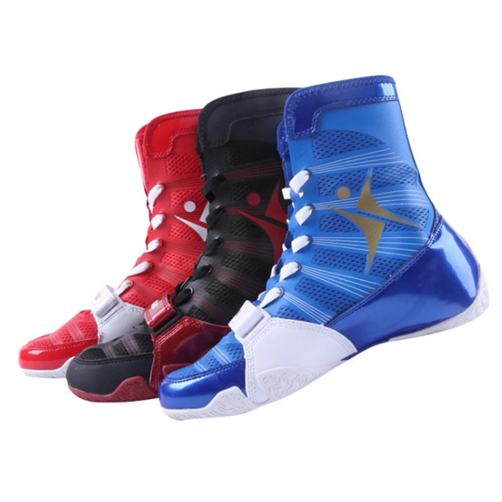 TaoBo Authentic Wrestling Shoes for Men Training Shoes Boxing Shoes Rubber Outsole Breathable Cow Muscle Outsole Lace Up Boots