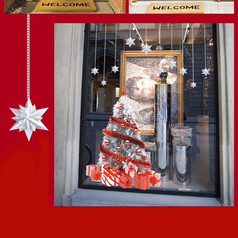 Рождественское Новогоднее украшение наклейка на стену мультяшная детская