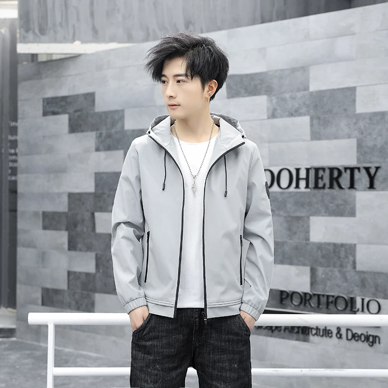 2021 Jacket New Korean Fashion Men's Loose Clothing Students Spring and Autumn Hooded Overalls Boys Campus Date