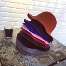 Зимняя утолщенная большая шерстяная женская шляпа-ведро, повседневная однотонная купольная шапочка для бассейна, удобная теплая шапка в рыбацком стиле