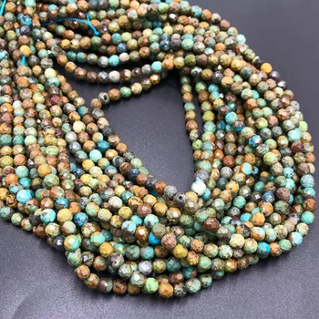 

Natural Phoenix Turquoises Micro Faceted Beads 3 mm 4 mm 5 mm Gems Stone Loose Beads For DIY Making Men Jewelry Women Bracelets