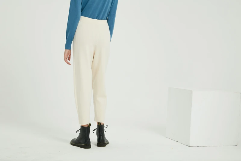 Wixra повседневные женские трикотажные брюки длиной до щиколотки с эластичной резинкой на талии; теплые плотные брюки; сезон осень-зима; женские брюки