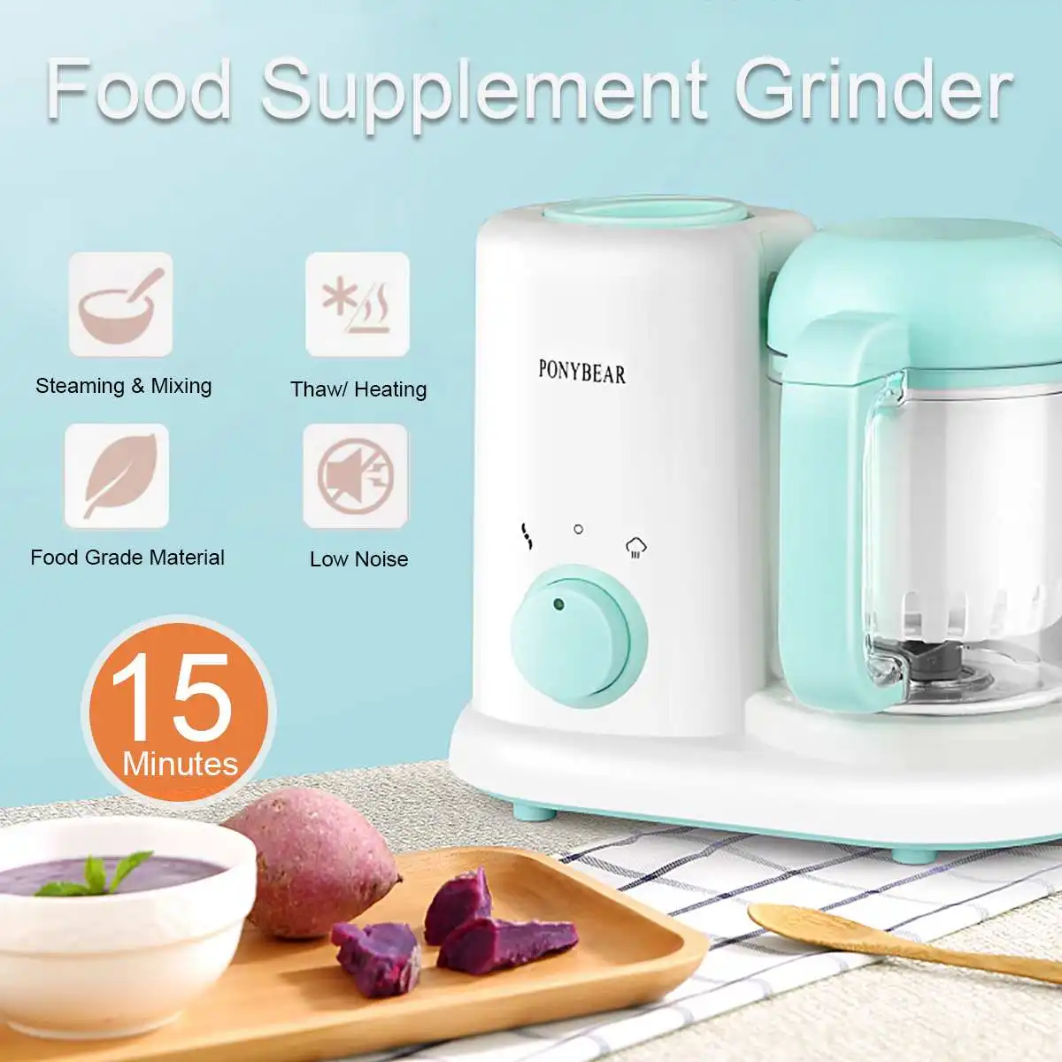 

Electric Baby Food Maker Steamer Mixing Grinder 220V Mini-Blender Food Processor Chopper Cooking Multi-functional Food Grinders