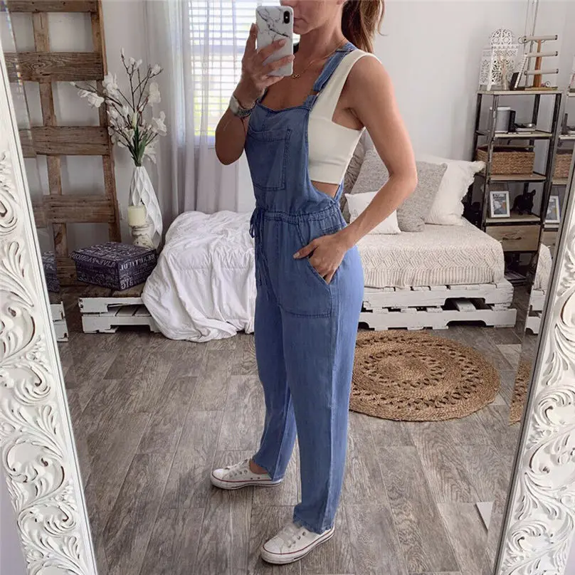 New Fashion Women One-Piece Sexy Jumpsuits Casual Overalls Denim Jeans Bib Trousers Rompers Women Long Pants 3S19 (8)