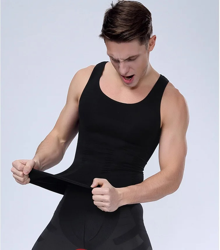AZ-NY084 Black Aismz мужской корсет для похудения живота формирователь жилет живота талии рубашка с поясом черное Корректирующее белье талии рубашка с поясом s - Цвет: AZ-NY084 Black