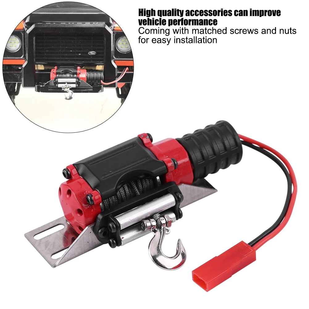 

Hot RC Winch Model Vehicle Accessory Simulation Motor Winch for TRAXXAS SCX10 1/10 RC Crawler Car Parts With Matched Screws Nut