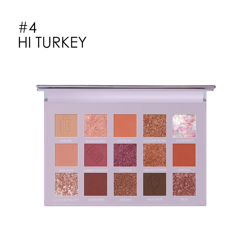 4 HI TURKEY FOCALLURE блестящая палитра теней для век профессиональные пигментированные блестки тени для век Палитра для путешествий - Цвет: 4 HI TURKEY