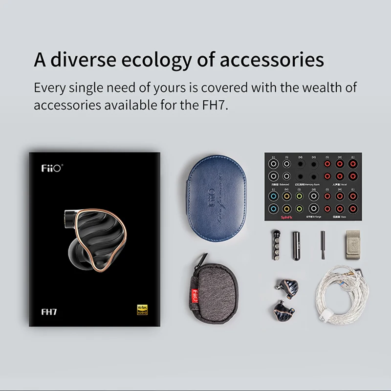  FIIO FH7 New Flagship 5 Hybrid Driver (4 Knowles BA + 13.6mm Dynamic) HIFI AUDIO In-ear earphone IE