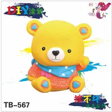 DIY винил Принцесса Белый зародышь винил цветной рисунок медведь кукла монета банк винил творческая кукла монета банк