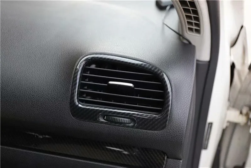1 лот, автомобильные наклейки, АБС углеродное волокно, лицевая сторона, обе стороны, кондиционер, крышка на выходе для 2009-2013 Volkswagen VW golf 6 MK6