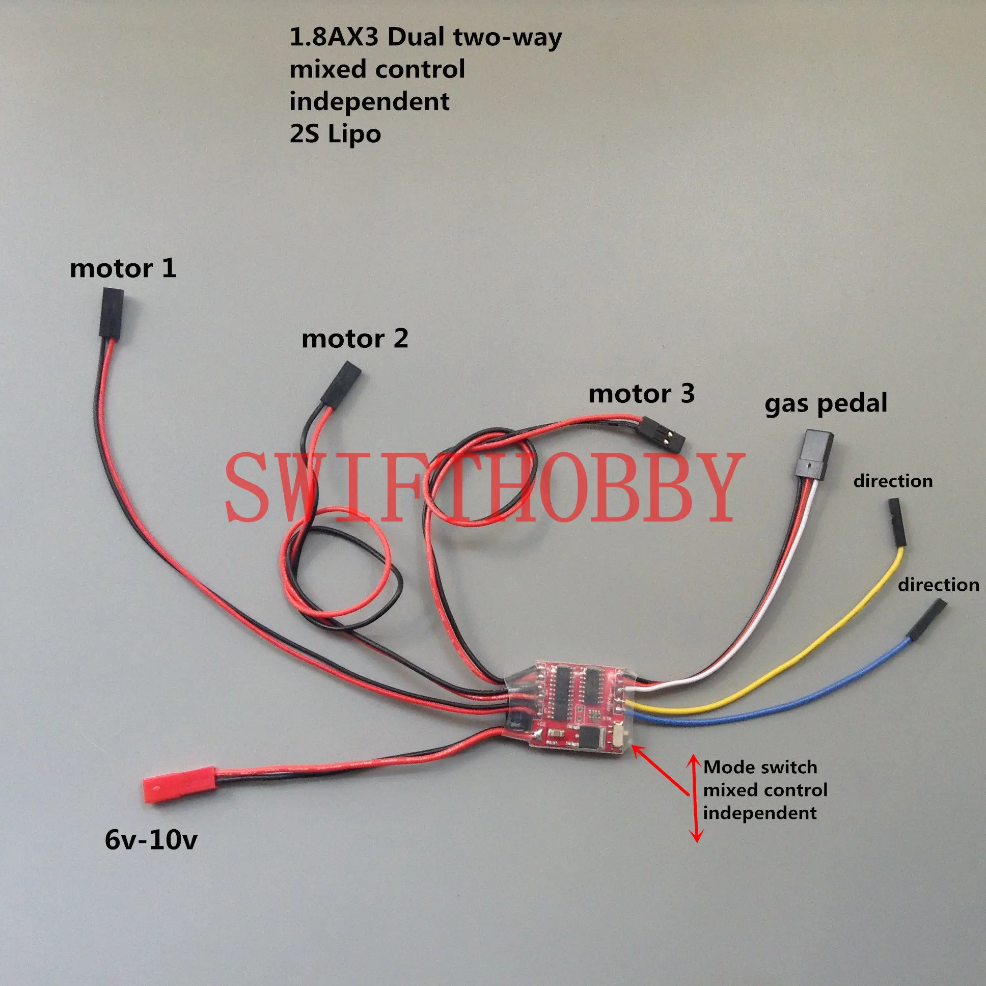 

1.8Ax3 Brushed ESC two-way Speed Controller 1:35 RC Tank 3.7v 1S N20 motor