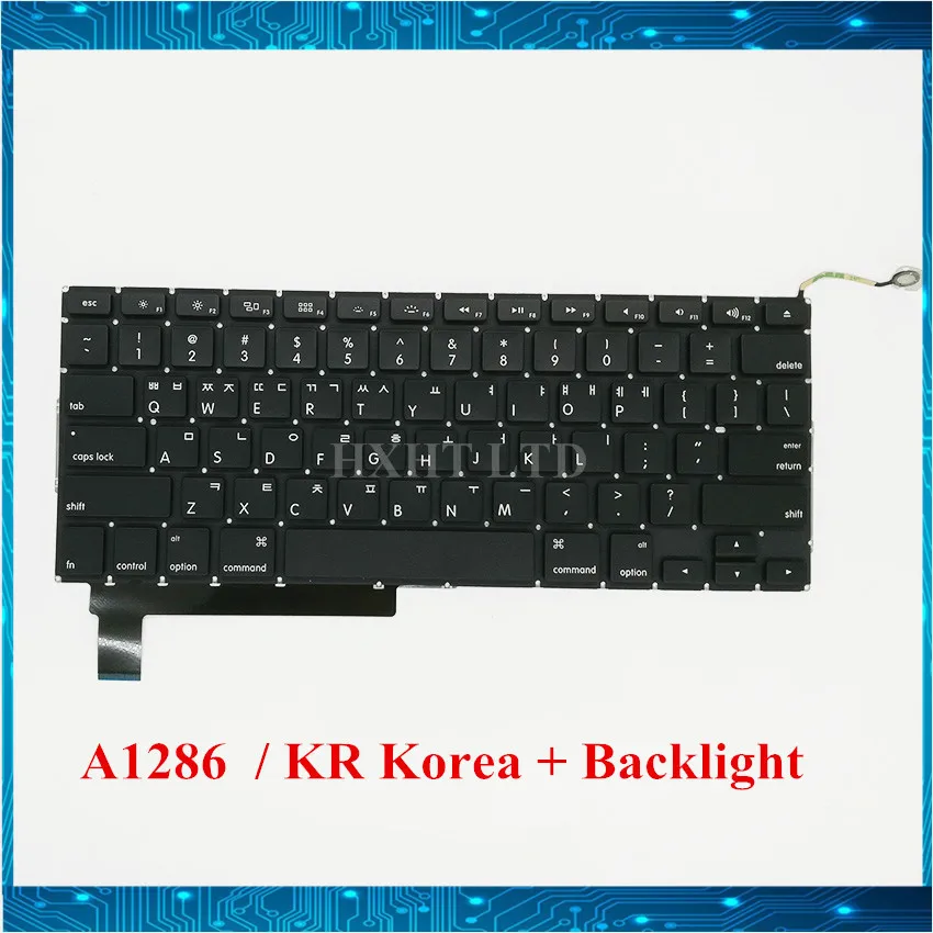 Новая клавиатура A1286 KR в Корейском стиле для Macbook Pro 15 &quotA1286 Клавиатура ноутбука