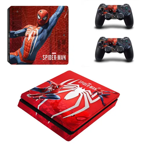 Человек-паук PS4 тонкая кожа Наклейка для консоли playstation 4 и контроллера PS4 Slim Skins наклейка s винил Человек-паук - Цвет: Синий