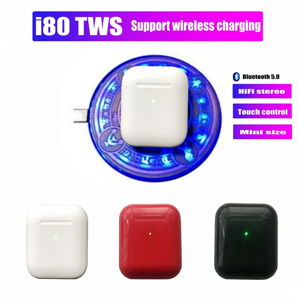 

i80 TWS Earphone i100 tws P-o-p u-p + Touch Control + Wireless Charge Bluetooth 5.0 headset i10 i20 PK w1 chip i30 i90 i500 tws