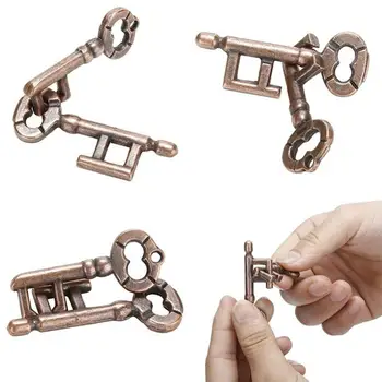 

Intelligent Lock Toy Brain Tester IQ Development Alloy Key Ring Puzzle Game