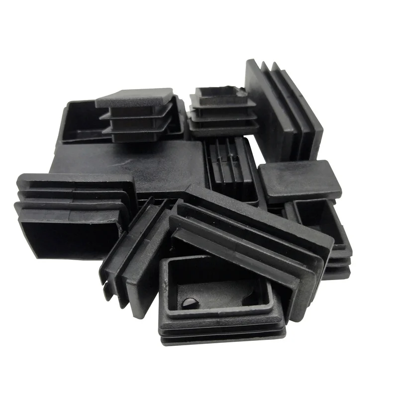 4pcs Plastic Furniture Leg Plug square Steel Pipe Tube End Caps for table feet Pads chair foot Bottom Cover Wood Floor Protector