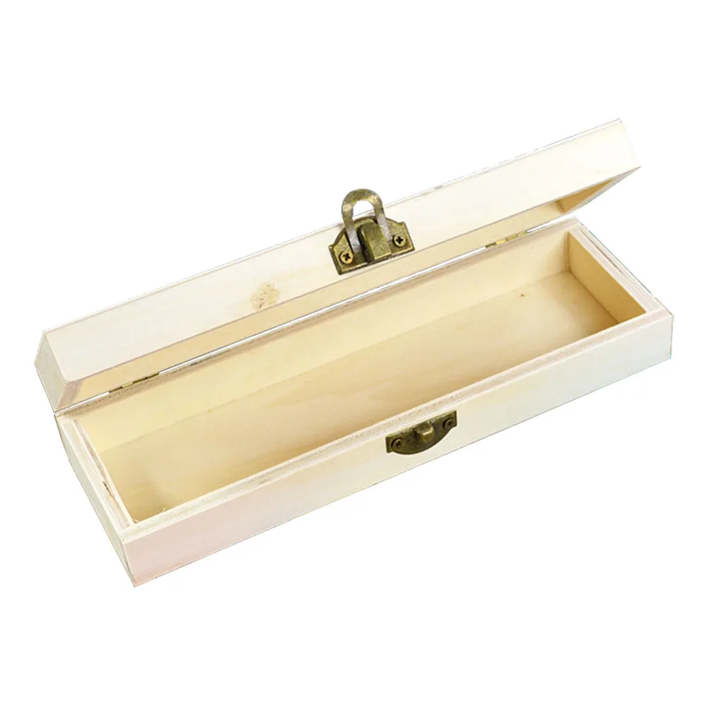 Estuche de pluma hueca, organizador bonito blanco, caja de almacenamiento de lápiz hecho a mano, soporte de madera para bolígrafo