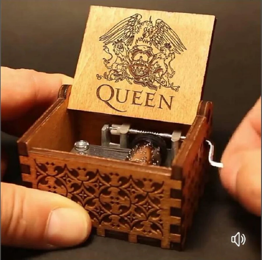 Queen Горячая антикварная резная деревянная ручная кривошипная музыкальная шкатулка королевы Игра престолов для моей Goigeous жены тема музыкальная шкатулка Рождественский подарок на день рождения - Цвет: Queen