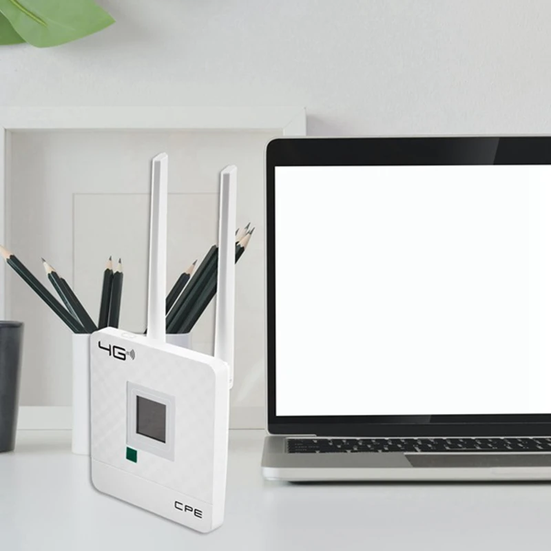 Wireless CPE 4G Wifi Router Portable Gateway FDD TDD LTE WCDMA GSM External Antennas SIM Card Slot WAN/LAN Port EU Plug