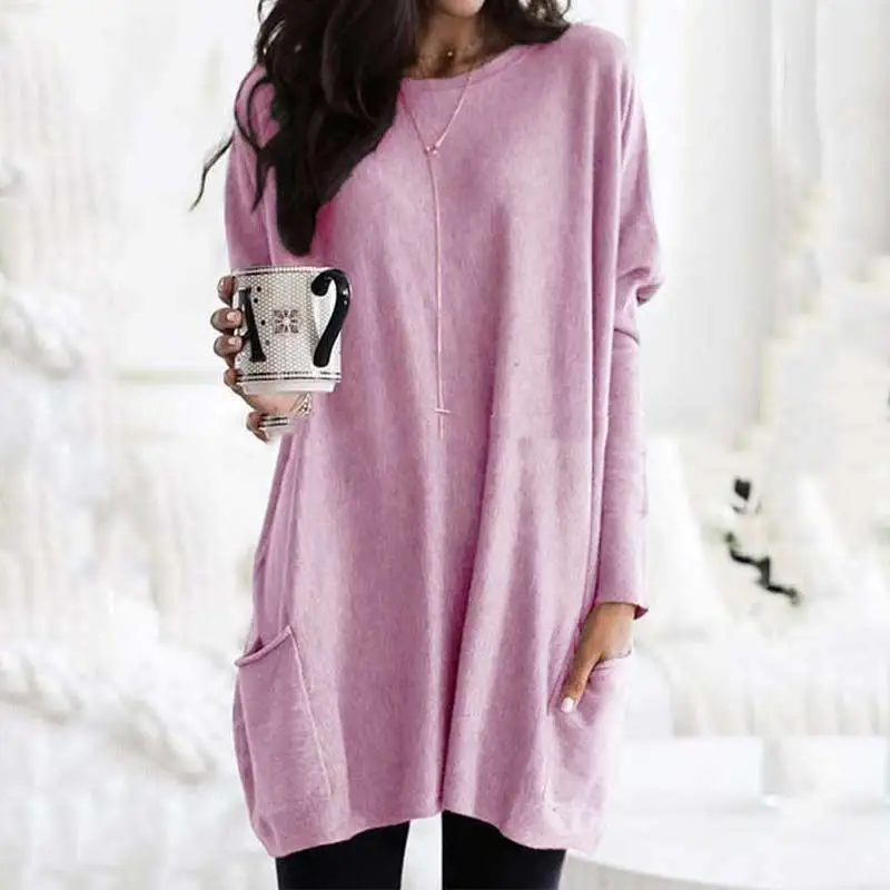 Autumn Oversized T Shirt Women Long Tshirt Women O-neck Plus Size Tee Shirt Femme Big Size Long Sleeve T-shirt Female